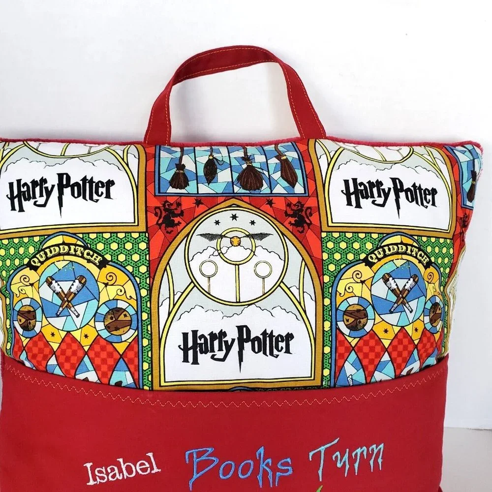 Books Turn Muggles into Wizards Throw Pillow Book Pocket 16”x16” HP 